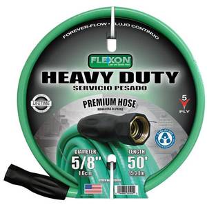 lot 32607 image: Flexon FXG5850 58-Inch x 50-Foot Heavy Duty 5-Ply Forever Garden Hose