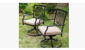 lot 9979 image: Phi Villa Home Metal Patio Chairs,Set of 2