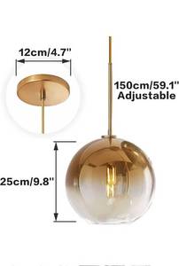 lot 44883 image: H XD GLOBAL Gradient Color Glass Pendant Light,Gold