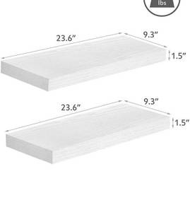 lot 44903 image: QEEIG Floating Shelves, White,Set of 2