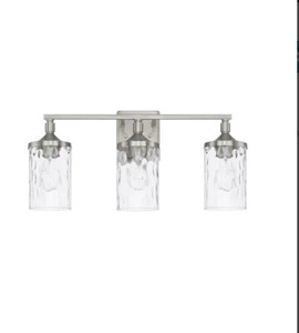 lot 44926 image: Colton Crystal 3 Light Vanity Light Fixture
