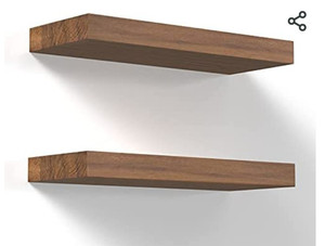 lot 44929 image: 2 - Floating Shelves, Wall Mounted, 17-Inch