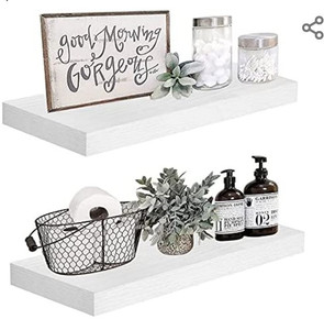 lot 44940 image: QEEIG White Floating Shelves