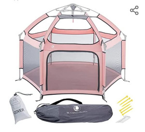 lot 44943 image: The California Beach Co. POP N GO Portable Baby Playpen with Canopy