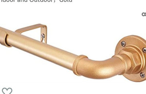 lot 44958 image: Coquilles 1in. Industrial Pipe Curtain Rod,Wall-Mount Window Curtain Rod 28-48in