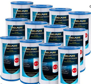 lot 44974 image: 7 - POOLPURE Replacement Filter for Type A or C, Compatible with Intex 29000E59900E