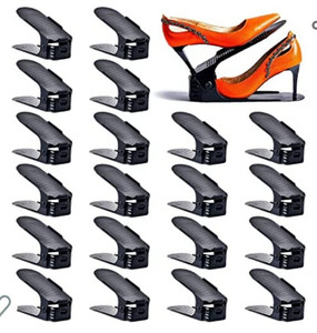 lot 44975 image: Yashong Shoe Slots Organizer, 20PCS Adjustable Double Layer Stack Shoe Rack