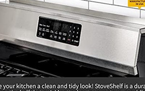 lot 44999 image: StoveShelf 30in. Length Stainless Steel Finish Magnetic Shelf for Kitchen Stove