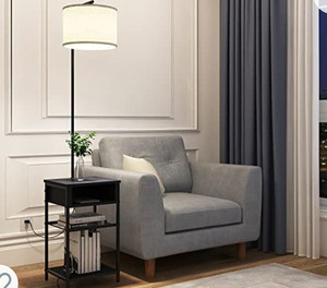 lot 45005 image: Floor Lamp Side Table Attached,Sofa End Table Lamp