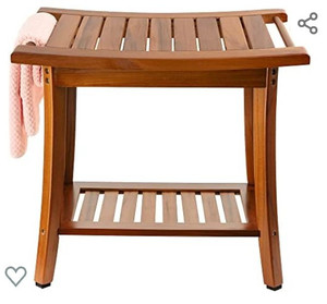 lot 45025 image: Utoplike Teak Shower Bench Seat