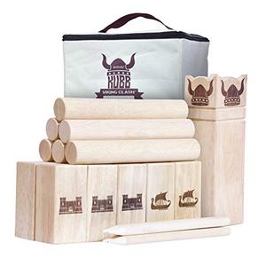 lot 45035 image: GoSports Regulation Size Kubb Viking Clash Toss Game Set