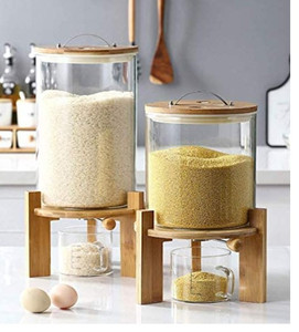 lot 45037 image: Creative Glass Food Storge Container, 5L, FlourRice Dispenser