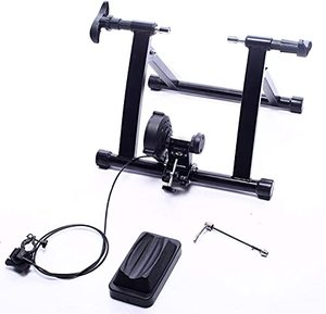 lot 45067 image: BalanceFrom Bike Trainer Stand Steel Bicycle Exercise Magnetic Stand with Front Wheel Riser Block