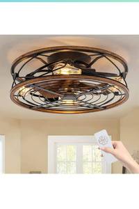 lot 45071 image: Tiferor Caged Ceiling Fan With Light