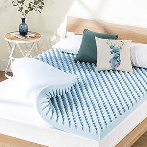 lot 45078 image: Best Price Mattress Egg Crate Memory Foam Mattress Topper with Cooling Gel Infusion, King