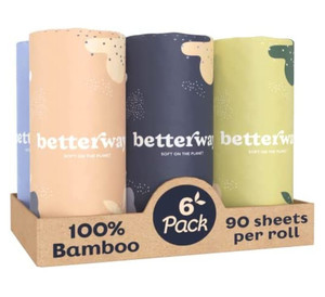 lot 45081 image: Betterway Bamboo Paper Towels, 6 Rolls, 2 Ply