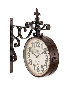 lot 45086 image: Deco 79 Wall Clock, BlackWhiteRust Brown