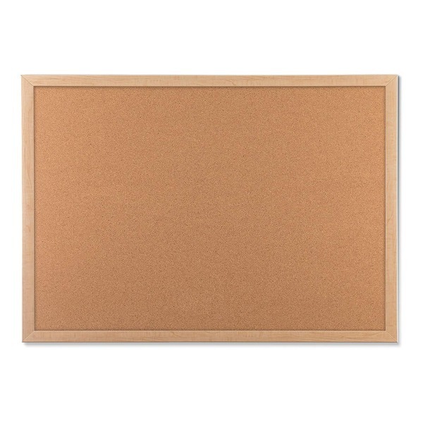 lot 6069 image: U BRANDS Cork Bulletin Board 24 x 18 Self-Healing Cork Birch MDF Frame