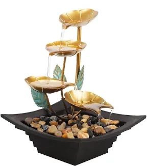 lot 5728 image: Ferrisland Lily Water Fountain Indoor Tabletop Waterfall Fountain (no power cord)