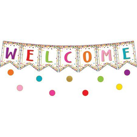 lot 5740 image: Confetti Pennants Welcome Bulletin Board Display