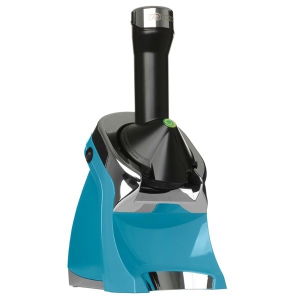 lot 5828 image: Yonanas - Deluxe Vegan Non-Dairy Frozen Fruit Soft Serve Dessert Maker, Includes 75 Recipes, 200 Watts - Teal