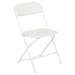 lot 2396 image: Flash Furniture Hercules�� Series Plastic Folding Chair - White - 650LB Weight Capacity Comfortable Event Chair - Lightweight Folding Chair (8 total chairs)