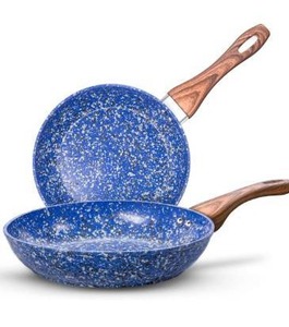 lot 3177 image: MICHELANGELO Frying Pan Nonstick 810, Multi-Purpose Nonstick Stone Frying Pan Set With Heat-Resistant Bakelite Handle, Granite Frying Pan Set 8 Inch 10 Inch, Stone Skillets Set, Blue