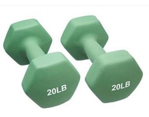lot 3178 image: AmazonBasics Neoprene Dumbbells 20-Pound, Set of 2, Light Green