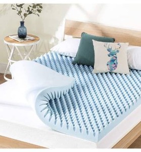 lot 3184 image: Mattress Topper 4 Inch Egg Crate Memory Foam Mattress Topper, CertiPUR-US Certified, King