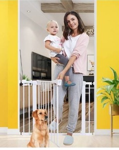 lot 3190 image: Baby Gates for Stairs and Doorways Adjustable 30-40.5 inches Walk Through Baby Gate with Door,Dog Gates for The House Indoor Safety Child Gates for Kids or Pets Pressure Mounted Metal Auto Close