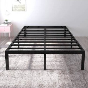 lot 3213 image: yookare 18 Inch Tall 3000lbs Heavy Duty Bed Frame Metal Platform Maximum StorageMattress FoundationSteel Slats SupportNoise FreeBox Spring Replacement,Queen