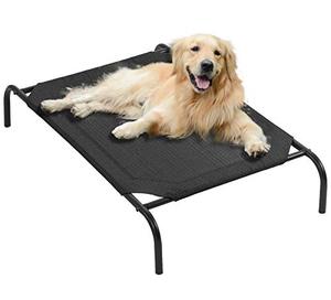 lot 3222 image: OSIMLEAD Black Elevated Dog Bed Original Pet Cot Portable Raised Dog Bed Indoor & Outdoor for Extra Large Medium Small Dogs