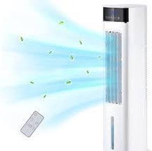 lot 3204 image: Evaporative Air Cooler, 30 Tower Fan that Blow Cold Air with Remote Control, 3 Speeds, 12H Timer, Oscillating Bladeless Cooling Fans for Bedroom Home Office
