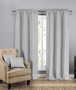 lot 3280 image: Kelvin Erinne Solid Window Curtain, 38x84 (2 Pieces) 18x18 (2 Pieces), Grey
