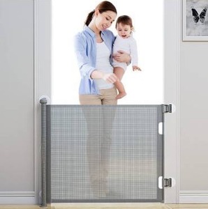 lot 3285 image: BabyBond Retractable Baby Gates, Punch-Free Install Baby Gate Extra Wide 71 X 33 Tall for Kids or Pets Indoor and Outdoor Dog Gates for Doorways, Stairs, Hallways, Grey