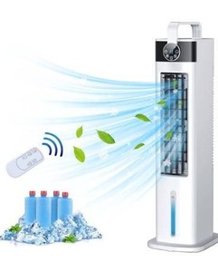 lot 3293 image: Evaporative Air Cooler, Portable Air Conditioner Fan, 35 Evaporative Cooler with 3 Speeds & 52°Oscillation, 12-H Timer Remote Control Swamp Cooler wCooling Function for Home & Office