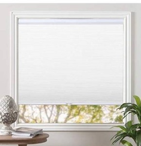 lot 3349 image: Shades Cordless Blinds Cellular Fabric Blinds Honeycomb Door Window Shades 36x64, White-White