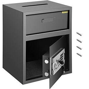 lot 3375 image: VEVOR Digital Depository Safe 1.7 Cubic Feet Made of Carbon Steel Electronic Code Lock Depository Safe with Deposit Slot with Two Emergency Keys Depository Box for Home Hotel Restaurant and Office