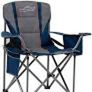 lot 3294 image: FAIR WIND Oversized Fully Padded Camping Chair with Lumbar Support, Heavy Duty Quad Fold Chair Arm Chair with Cooler Bag - Support 450 LBS