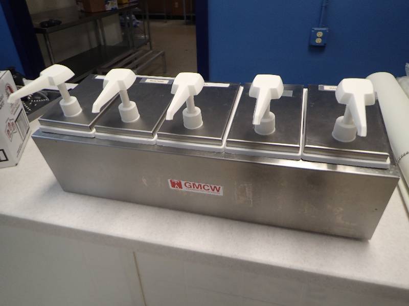 lot 1560 image: Stainless 5 Select Condiment Dispenser Pump