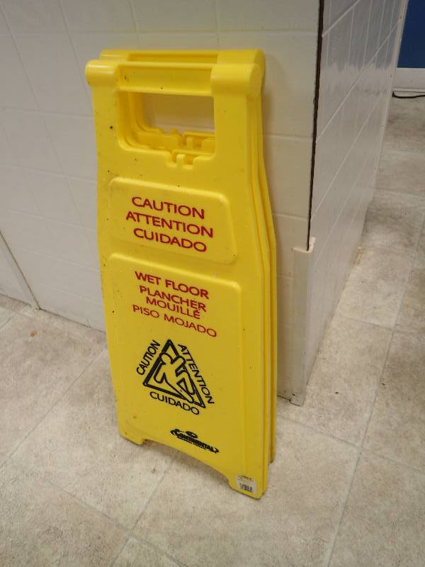 lot 1570 image: (2) Wet Floor Mop Signs
