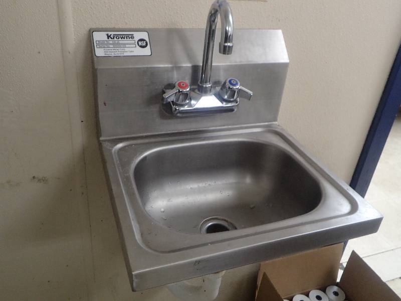 lot 1588 image: Krowne Stainless Hand Sink