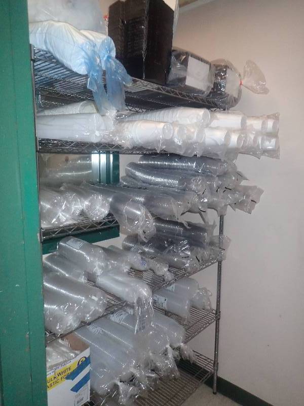 lot 1592 image: 6 Tier 46x18 Metal Wire Metro Storage Rack
