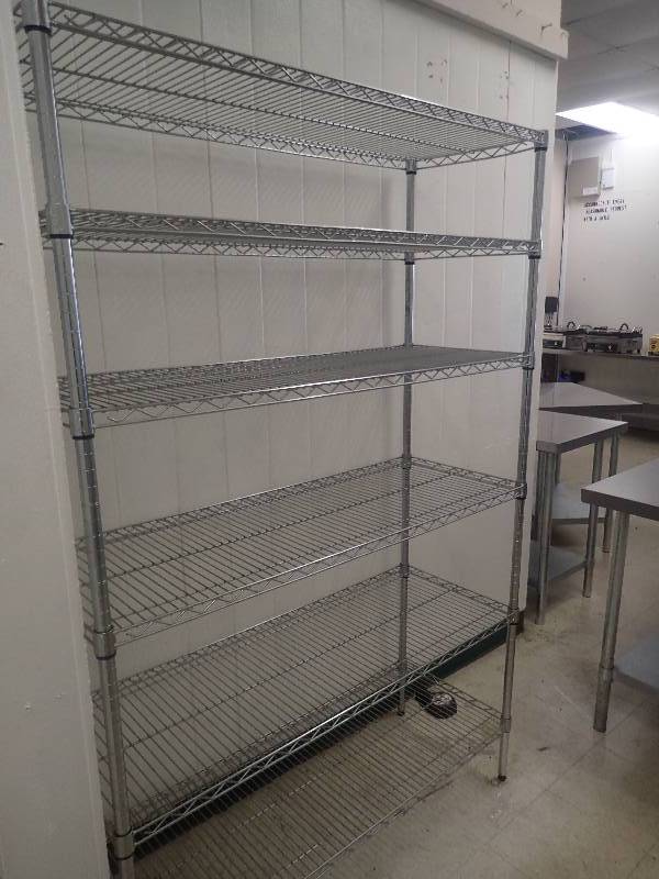 lot 1593 image: 6 Tier 46x18 Metal Wire Metro Storage Rack