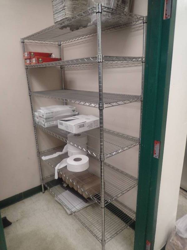lot 1596 image: 6 Tier 46x18 Metal Wire Metro Storage Rack