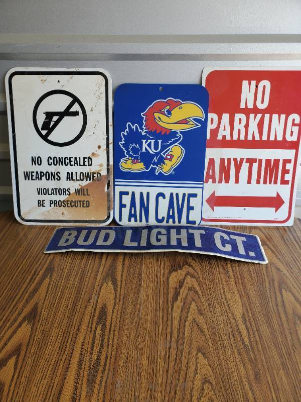 lot 1025 image: Lot of Wall Signs.