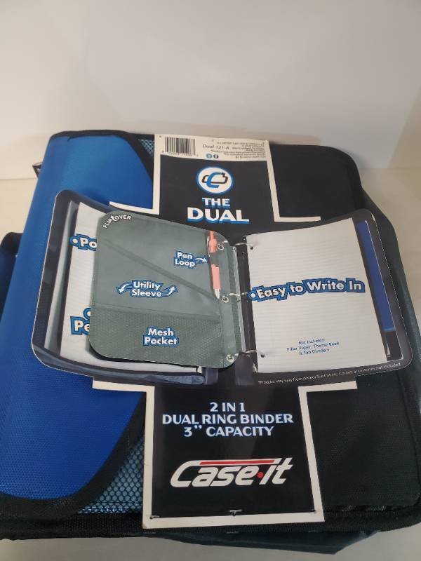 lot 1121 image: CASE-IT THE DUAL 2 IN 1 DUAL RING BINDER 3 CAPACITY LOTS OF CAPACITY INSIDE NEW
