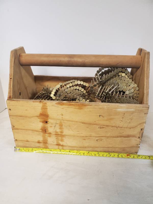 lot 1124 image: Tool Caddy Full of Nail Coils