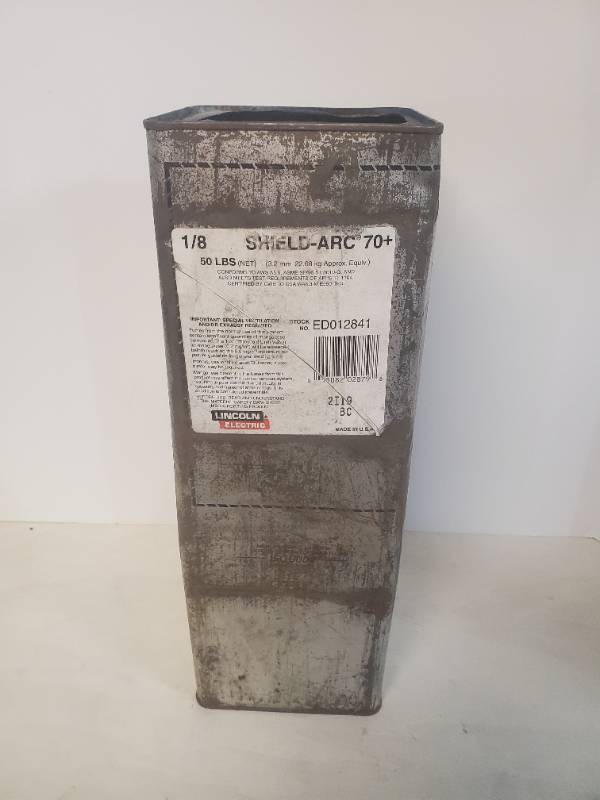 lot 1197 image: 18 X 14 E8010-g Shield-Arc 70 Low Alloy Stick Electrode 50 Lb Easy Open Can