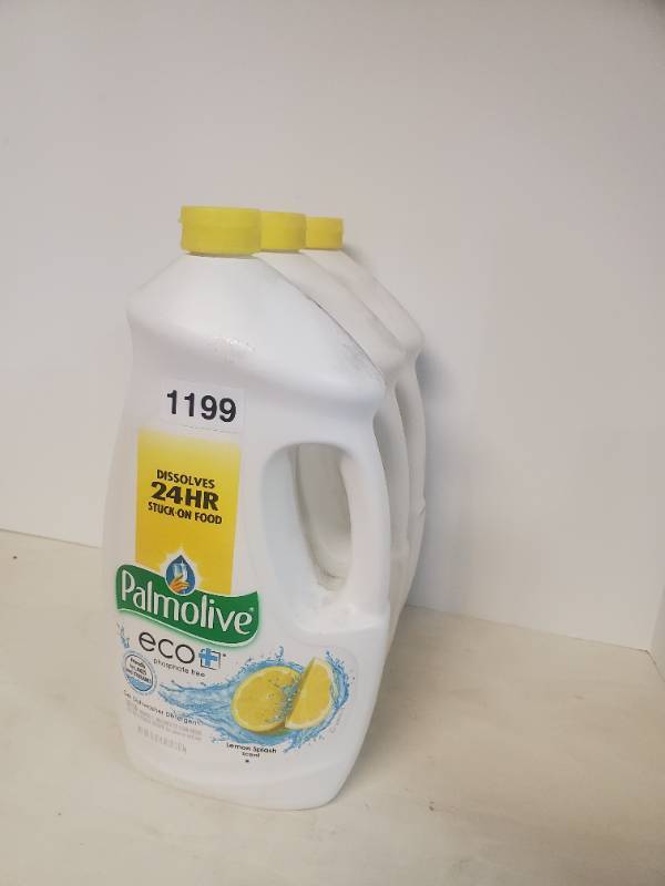lot 1199 image: Lot of 3. Palmolive Eco Gel Dishwasher Detergent, Lemon Splash - 75 fluid ounce